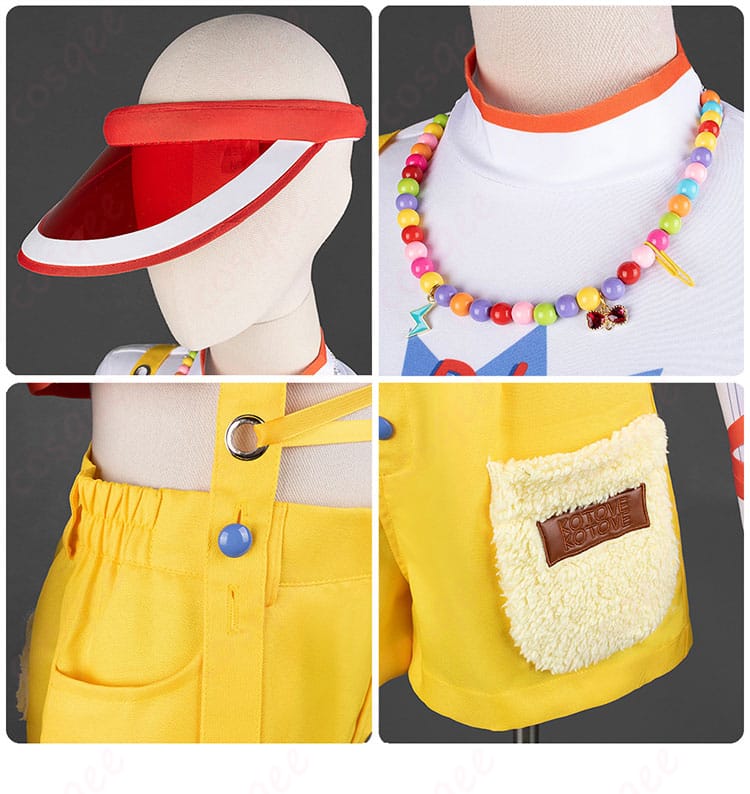藤田ことね Yellow Big Bang コスプレ|帽子・ネックレス・パンツ装飾の細部をクローズアップ