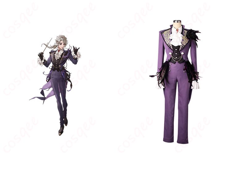 IdentityV 作曲家 フレデリック・クレイバーグ コスプレ衣装 正面とキャラクター画像 ハロウィン演奏会シーンの再現