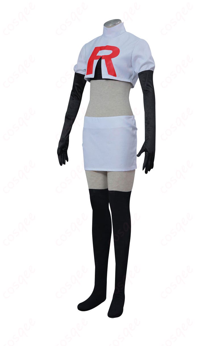 ポケモン ムサシ コスプレ衣装 側面画像、ムサシの制服スタイルを細部まで見る。