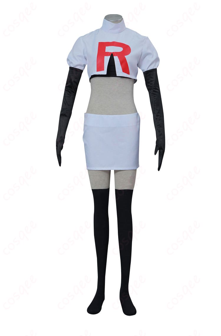 ポケモン ムサシ コスプレ衣装 正面画像、制服の詳細なデザインを確認。