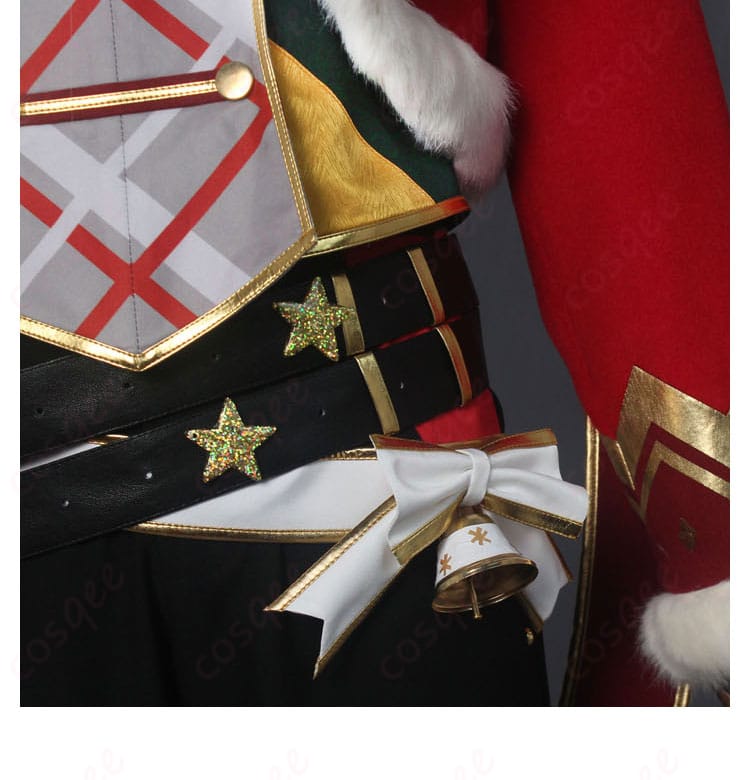 腰の装飾、腰間のディテール。真白友也のウィンターサンタ衣装に忠実な再現。