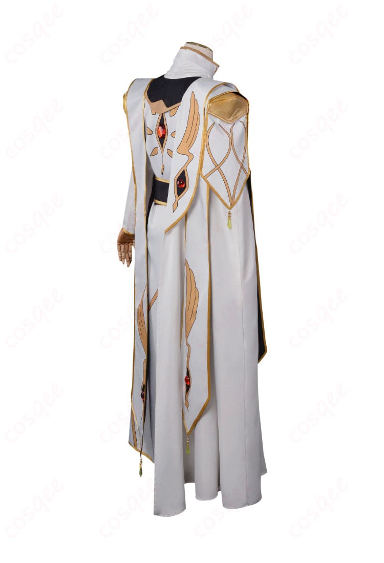 商品側背画像 - ルルーシュ皇帝コスプレ衣装の側面画像。衣装のラインが美しく、ディテールまで丁寧に作られています。