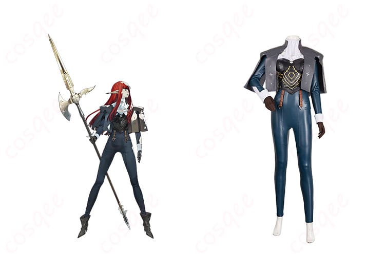 ヒュルケンベルグ コスプレ衣装の正面とキャラクターの融合シーン。コスプレ衣装のディテールが際立つ。