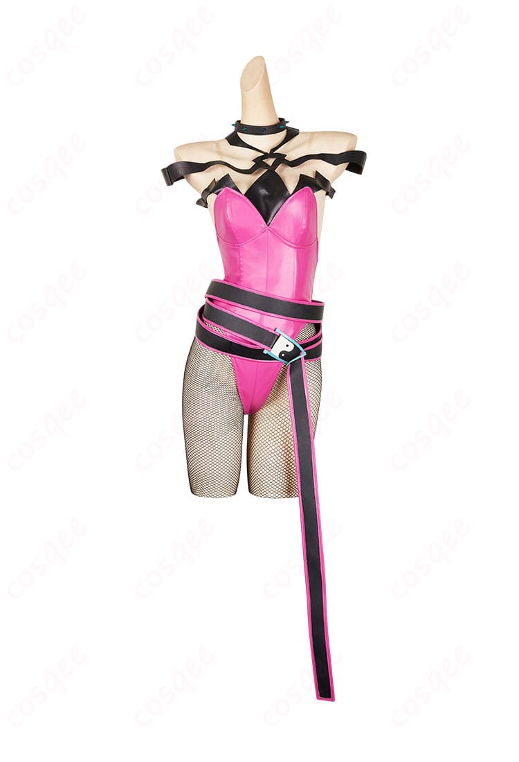 商品正面のコスプレ衣装、ハン・ジュリ バニーVer.のレオタードとチョーカーのディテールが鮮明に写っています。