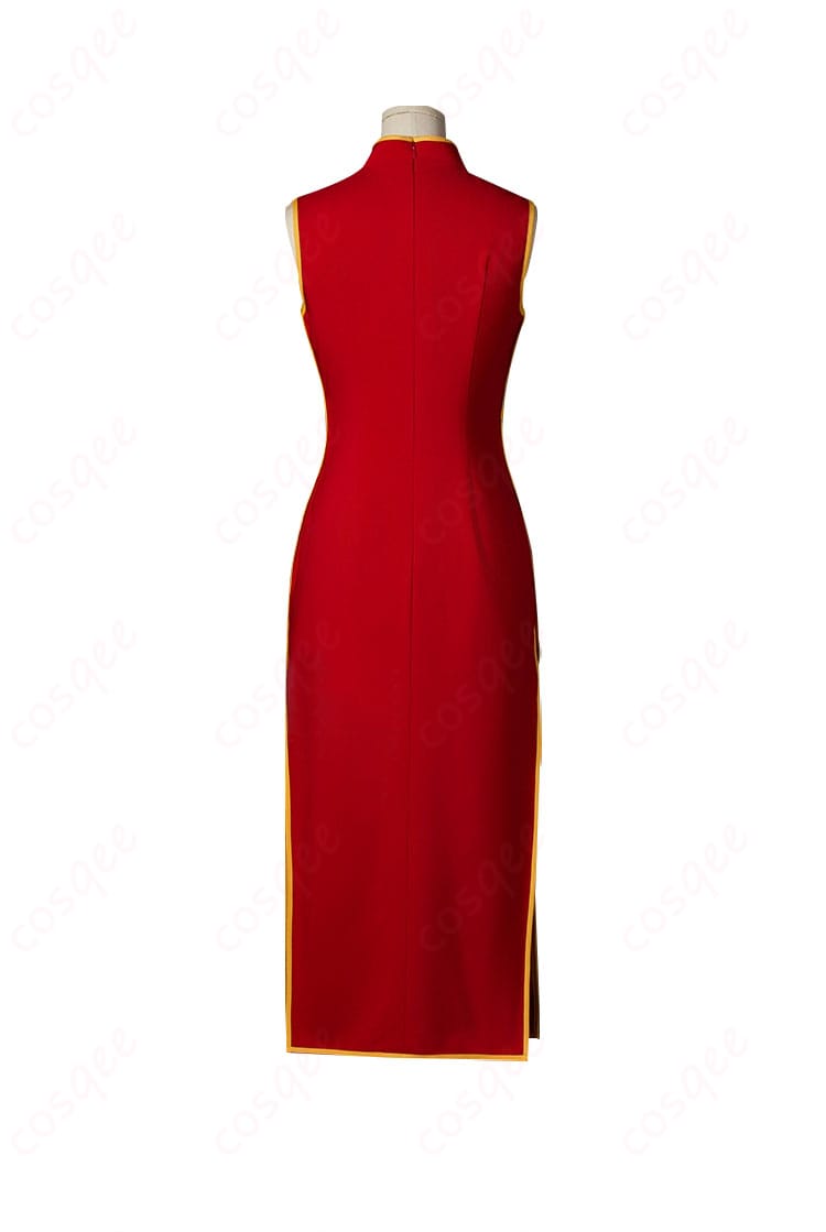 銀魂 神楽 コスプレ衣装 ノースリーブ チャイナドレスの背面。背中のディテールも丁寧に再現。