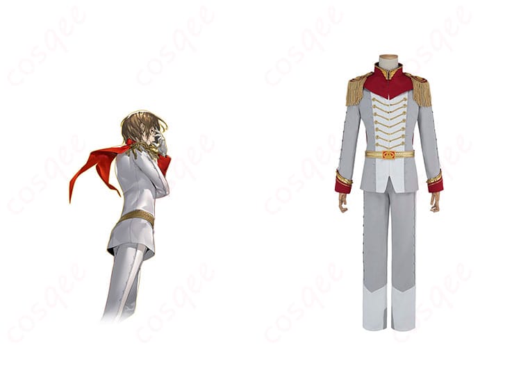 ペルソナ5 ザ・ロイヤル 明智吾郎 怪盗服 コスプレ衣装 コードネーム:クロウの正面とキャラクター画像。忠実再現されたコスプレ衣装、あなたも明智吾郎になりきろう!