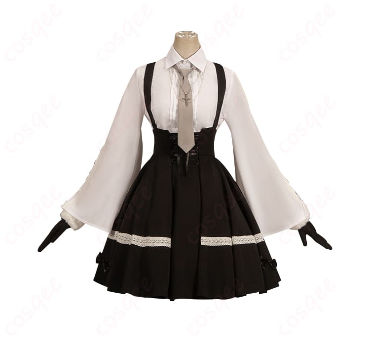 服装正面のディテール - 春日野穹の冬服コスプレ衣装、シャツとスカートのディテール