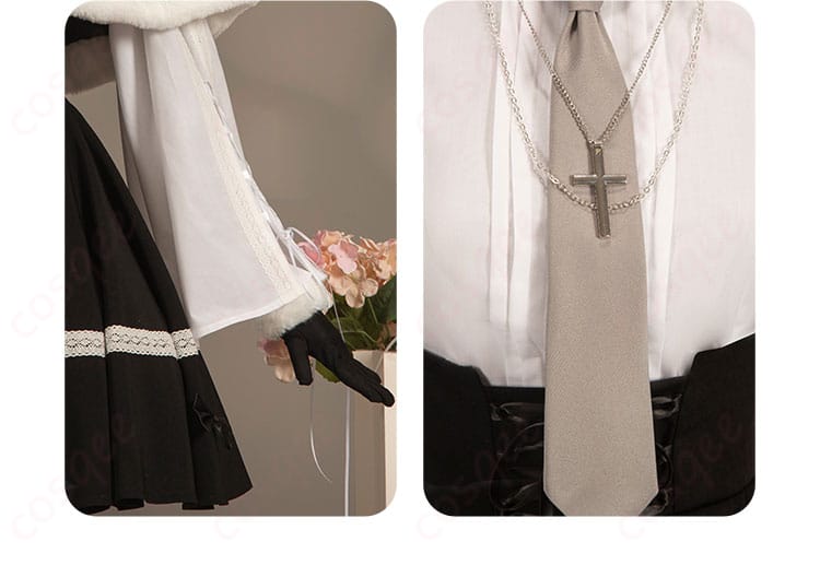 衣袖、ネクタイ、ネックレス装飾ディテール - コスプレ衣装の袖、ネクタイ、ネックレスの細かい装飾