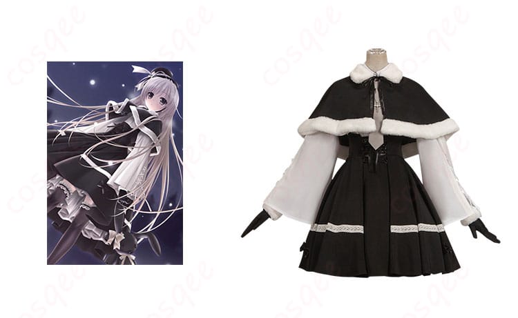 商品正面とキャラクターのコスプレ衣装の組み合わせ画像 - ヨスガノソラ 春日野穹 冬服コスプレ衣装の全体像