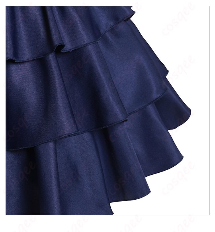 スカートの装飾の細部。篝火花の衣装にふさわしい華やかなスカートデザイン。