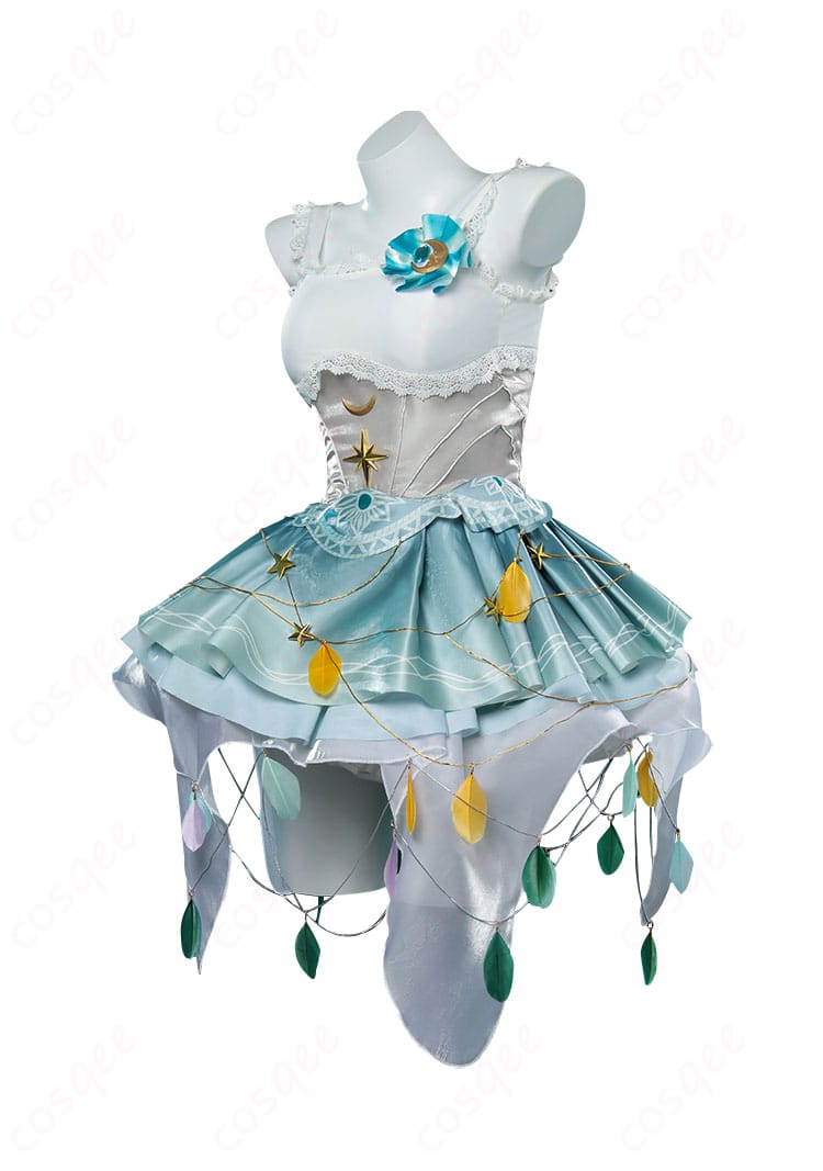 『第五人格』踊り子コスプレ衣装の側面図、衣装のラインとシルエットが美しく表現されています。