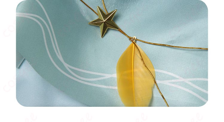 踊り子コスプレ衣装のスカート部分に施された葉の装飾、細部まで美しくデザインされています。