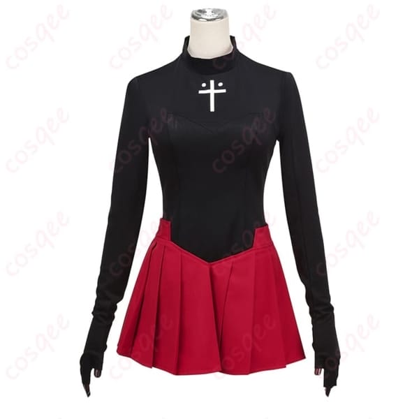 Fate／EXTRA Record 遠坂凛 コスプレ衣装 赤黒コーデで映える学園スタイル XS–XXL