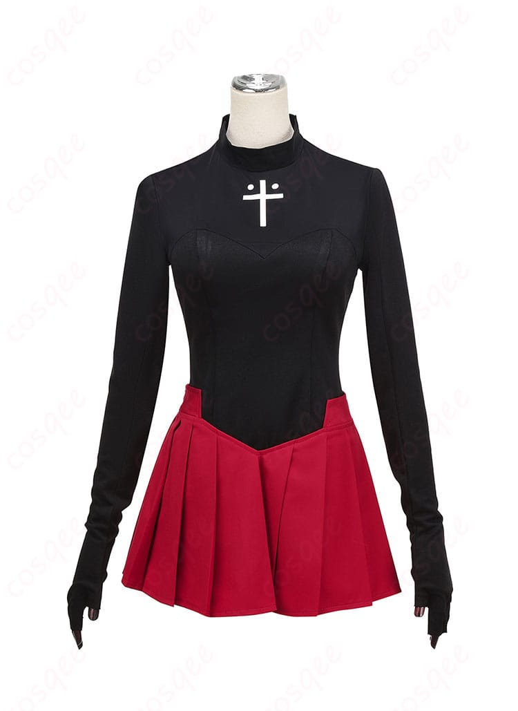 商品正面のコスプレ衣装の全体画像。Fate/EXTRA Recordの遠坂凛のデザインを忠実に再現。