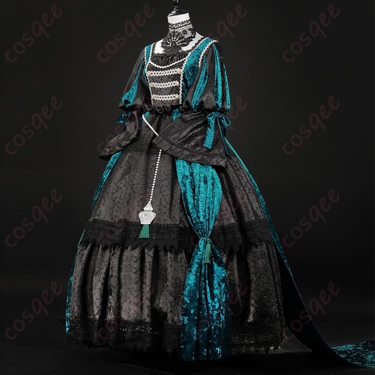 黒執事 シエル・ファントムハイヴ 緑の魔女ドレス コスプレ｜ゴシックに映えるフリルとエメラルドの存在感 - 2枚目の画像