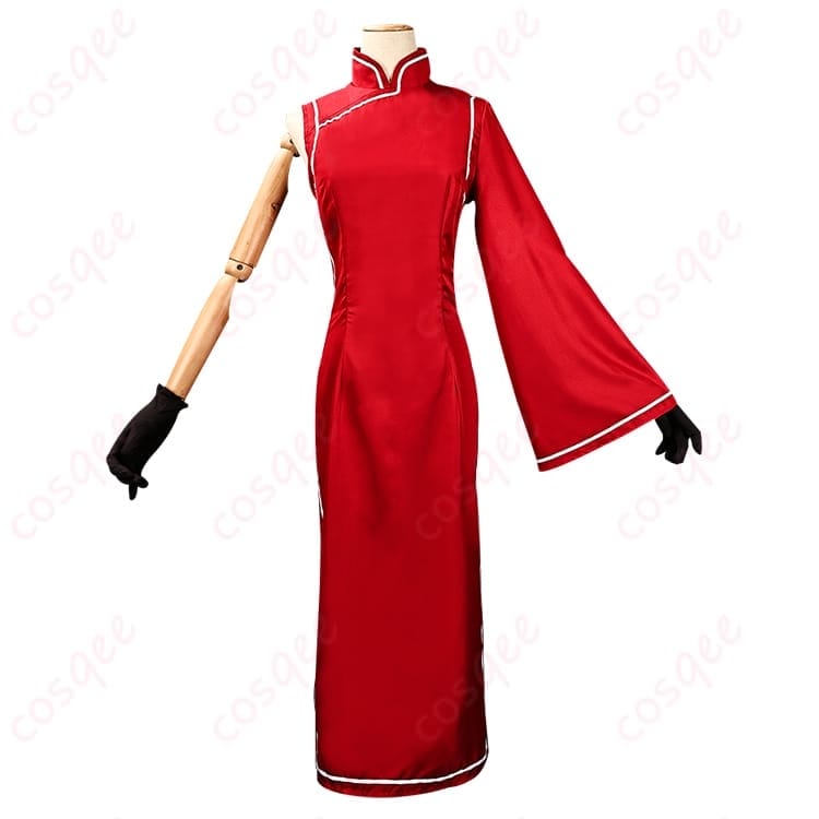 NARUTO 黒ツチ 第四次忍界大戦コスプレ｜赤チャイナ風と片袖で凛と映える一着 - 5枚目の画像