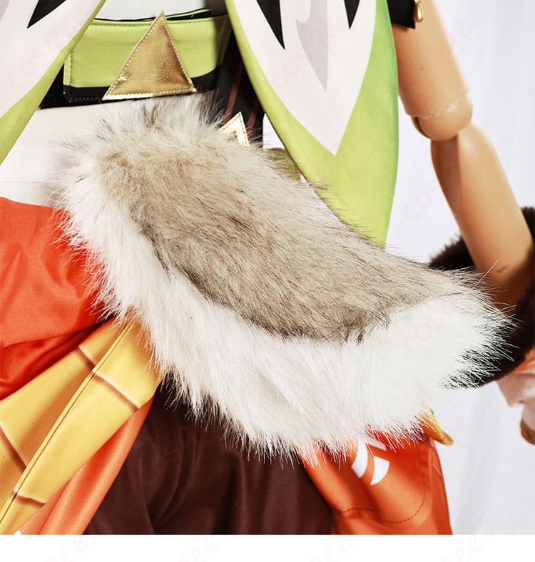 原神 カチーナ コスプレ衣装の尻尾装飾ディテール。動きのあるデザインで存在感アップ。