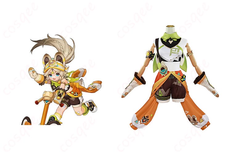 原神 カチーナ コスプレ衣装とキャラクターのビジュアル比較画像。世界観を忠実に再現した注目の一着。