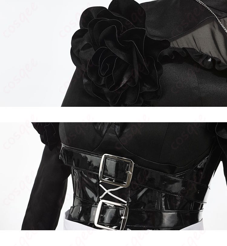 花飾りとベルト装飾細部、フローレンス・ナイチンゲール コスプレ衣装の花飾りとベルト