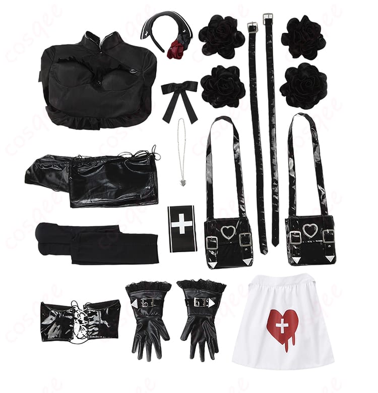 セット内容の画像、フローレンス・ナイチンゲール コスプレ衣装のセット内容展示