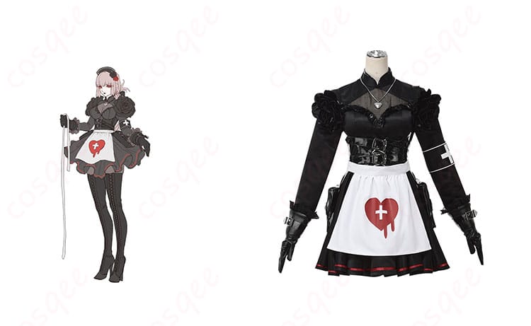 商品正面とフローレンス・ナイチンゲール(婦長)のキャラクター画像、FGO コスプレ衣装