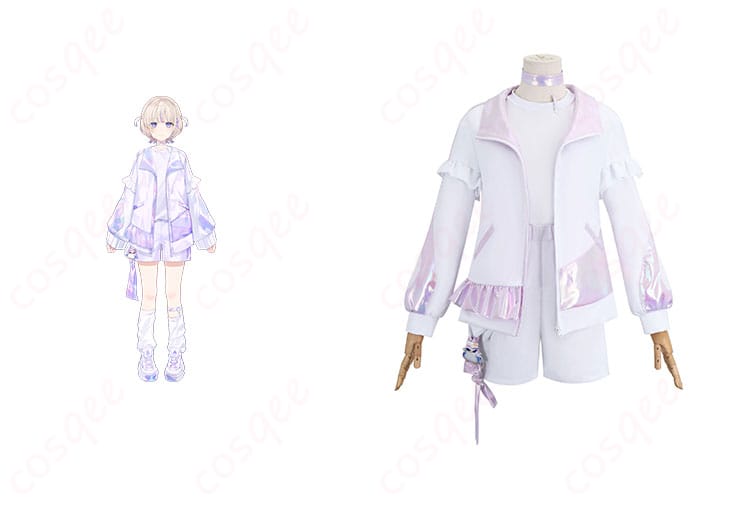 ホロライブ 轟はじめ コスプレ衣装の正面とキャラクターを合わせたシーン。