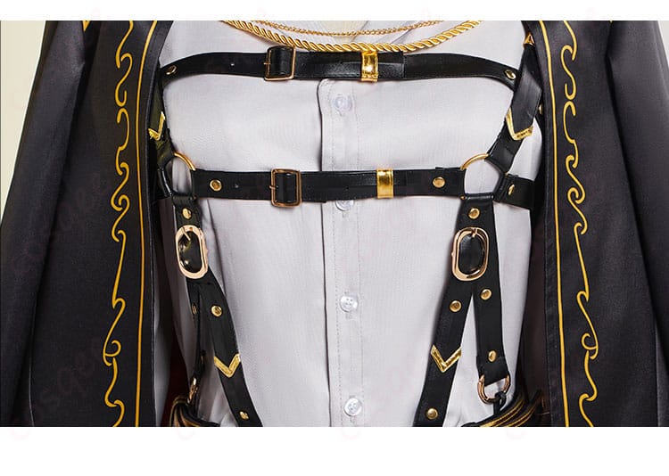 服装の系帯装飾の詳細画像。KAITOコスプレ衣装の特徴的なデザイン部分。コスプレ衣装