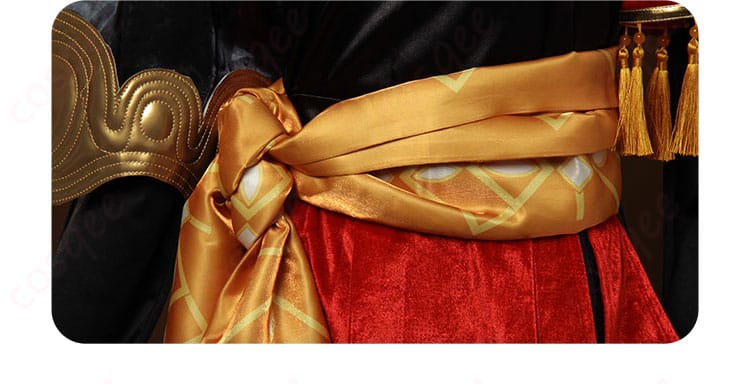 ノートン・キャンベル コスプレ衣装「フールズ・ゴールド」腰封装飾の細部。衣装に華やかなアクセントを加える装飾