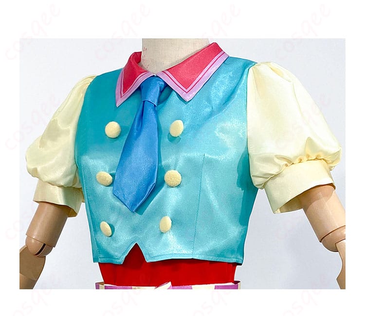 プリパラ 南みれぃ アイドル制服 コスプレ衣装の襟元・ネクタイ部分の細部アップ|華やかなデザインが魅力