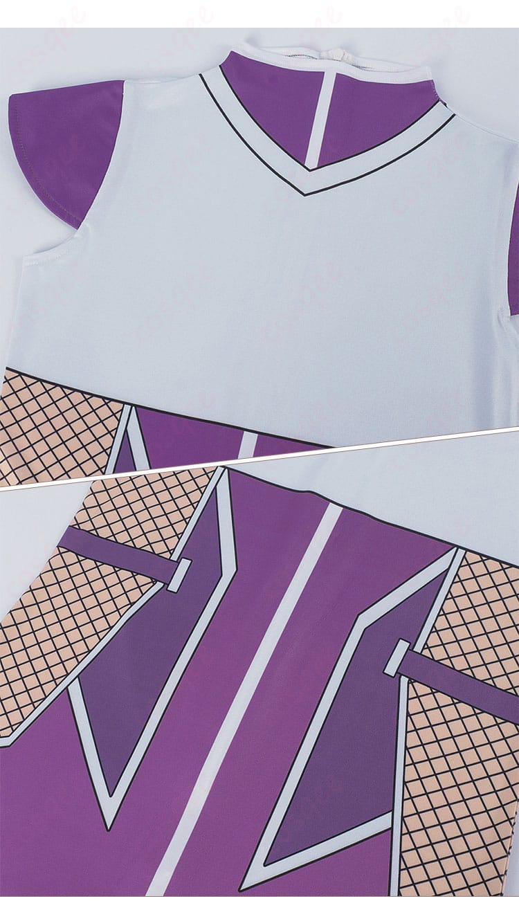 ニートくノ一 百地彩夢 コスプレ衣装 装飾のディテール画像。衣装の刺繍や飾りが精緻で、キャラクターの魅力を引き立てます。