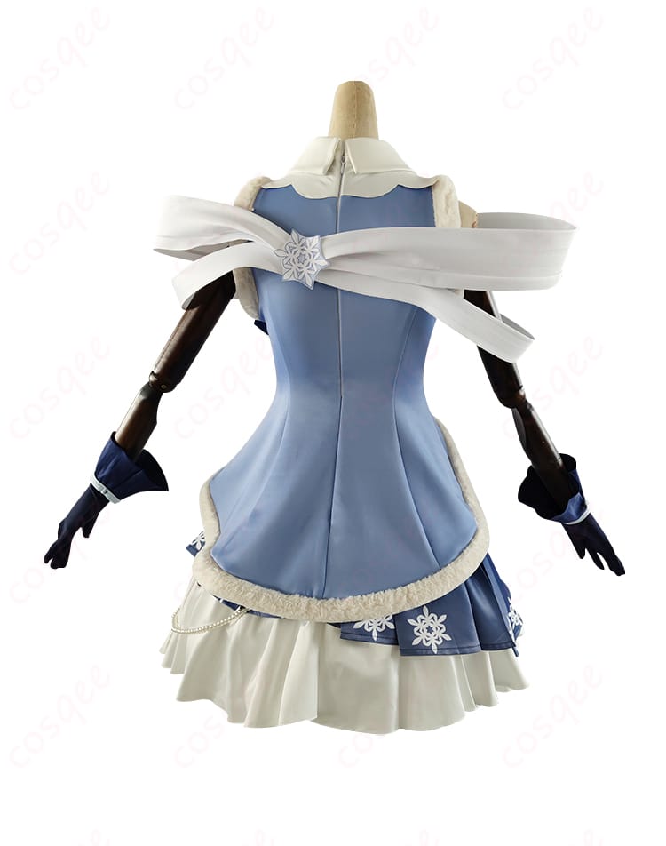 雪ミク(初音ミク)コスプレ衣装の背面画像。背面のディテールが際立つ雪ミクのコスプレ衣装。