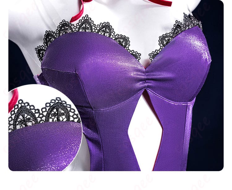 ジャンヌ・ダルク〔オルタ〕コスプレ衣装の服装の領口装飾。美しい刺繍と繊細なディテール。