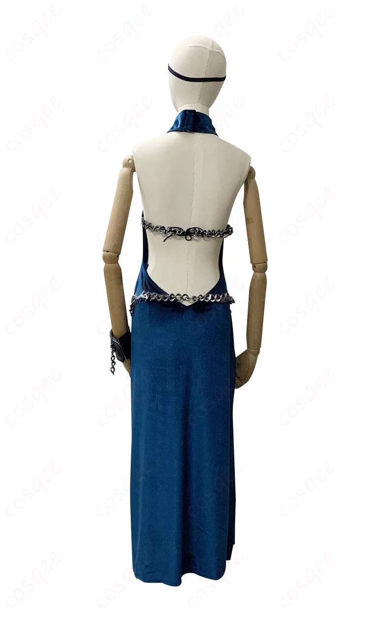 ブルーアーカイブ 天雨アコ コスプレ衣装 ドレス 背面画像。高品質な素材で作られた美しいデザイン。