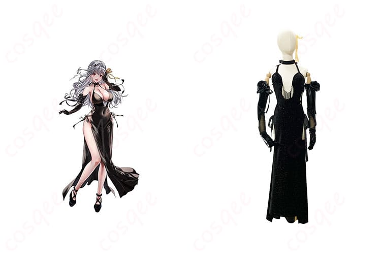 モダニア コスプレ衣装 勝利の女神:NIKKE キャラクターと一緒に撮影した正面写真。高精度なデザインと完璧な再現。今すぐチェック!