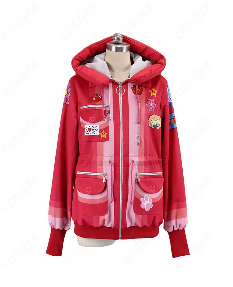 商品正面画像。フェン・ミン「赤ずきんゲーマー」コスプレ衣装の詳細が見える。