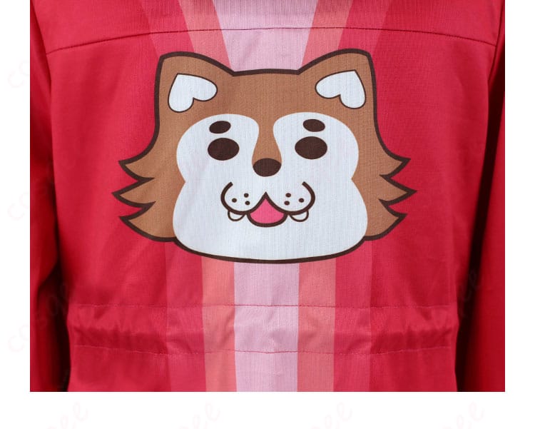 コスプレ衣装の背面のディテール。全体のデザインと装飾を確認できる画像。