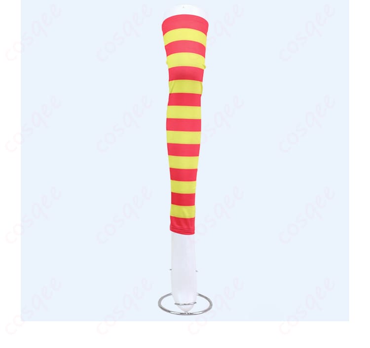 レッグソックスの装飾ディテール。コスプレ衣装のアクセント部分。