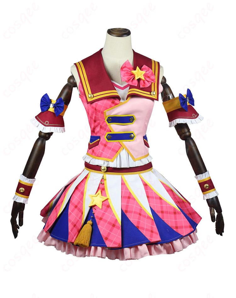 アイカツ!大空あかりのピンクパレードコーデコスプレ衣装の正面写真。鮮やかな色合いと細かいディテール。