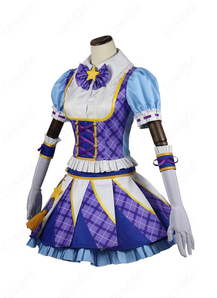 氷上スミレ コスプレ衣装の左側面写真。衣装の全体的なシルエットが分かり、細部のディテールが際立つ。