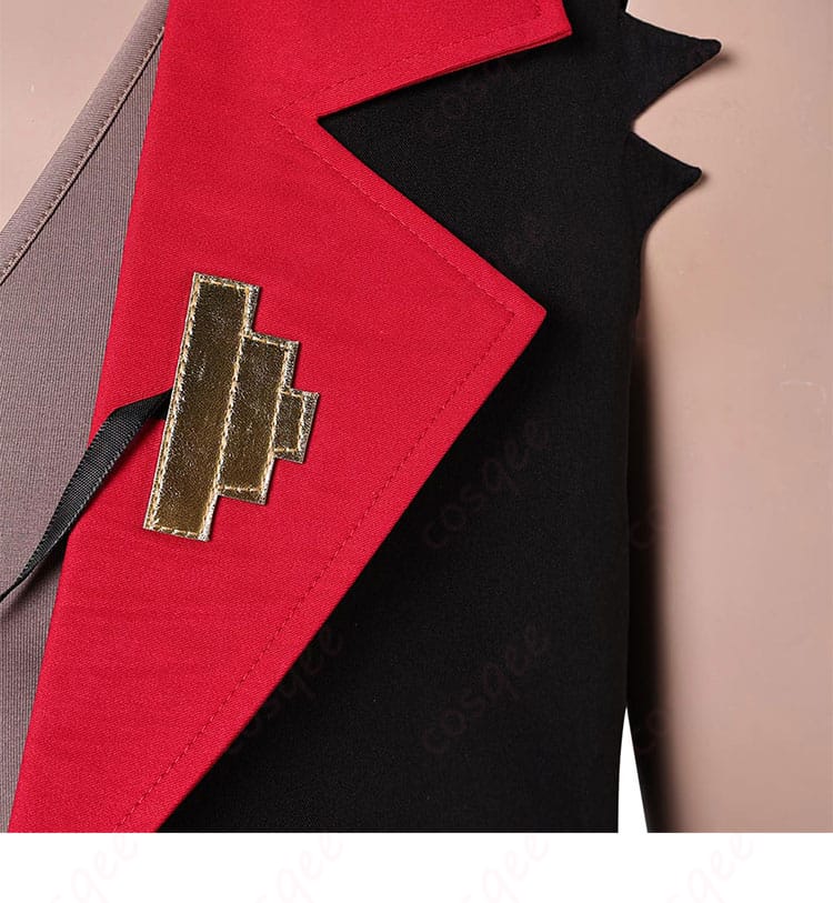 サタン コスプレ衣装 衣領装飾の細部。高品質な刺繍と装飾が特徴。