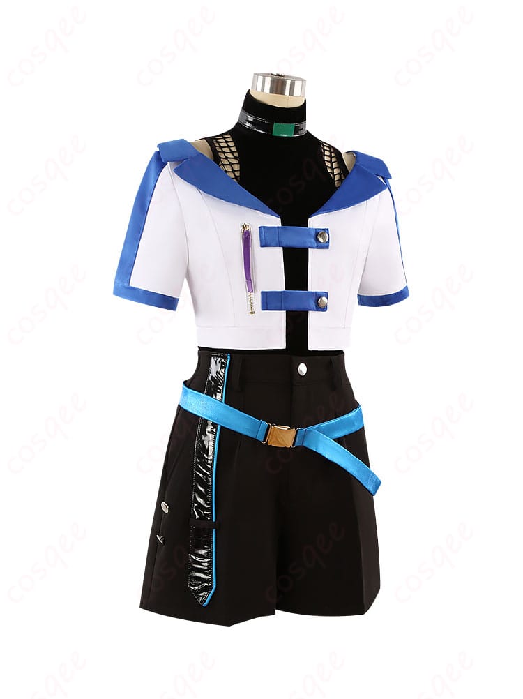 原神 放浪者(スカラマシュ) コスプレ衣装 側面画像。衣装のシルエットとディテールがよくわかるショット。