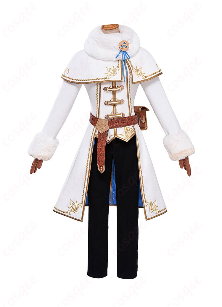 ゼルダ姫のコスプレ衣装正面画像 – 迫力のあるデザインと品質の高い素材で作られた冬服。