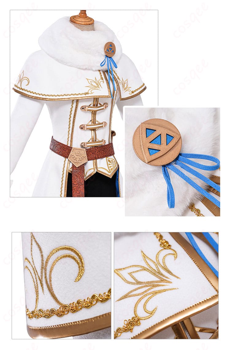 囲脖と披肩装飾の細部 – ゼルダ姫の衣装に欠かせない細部、精緻なデザインが特徴。