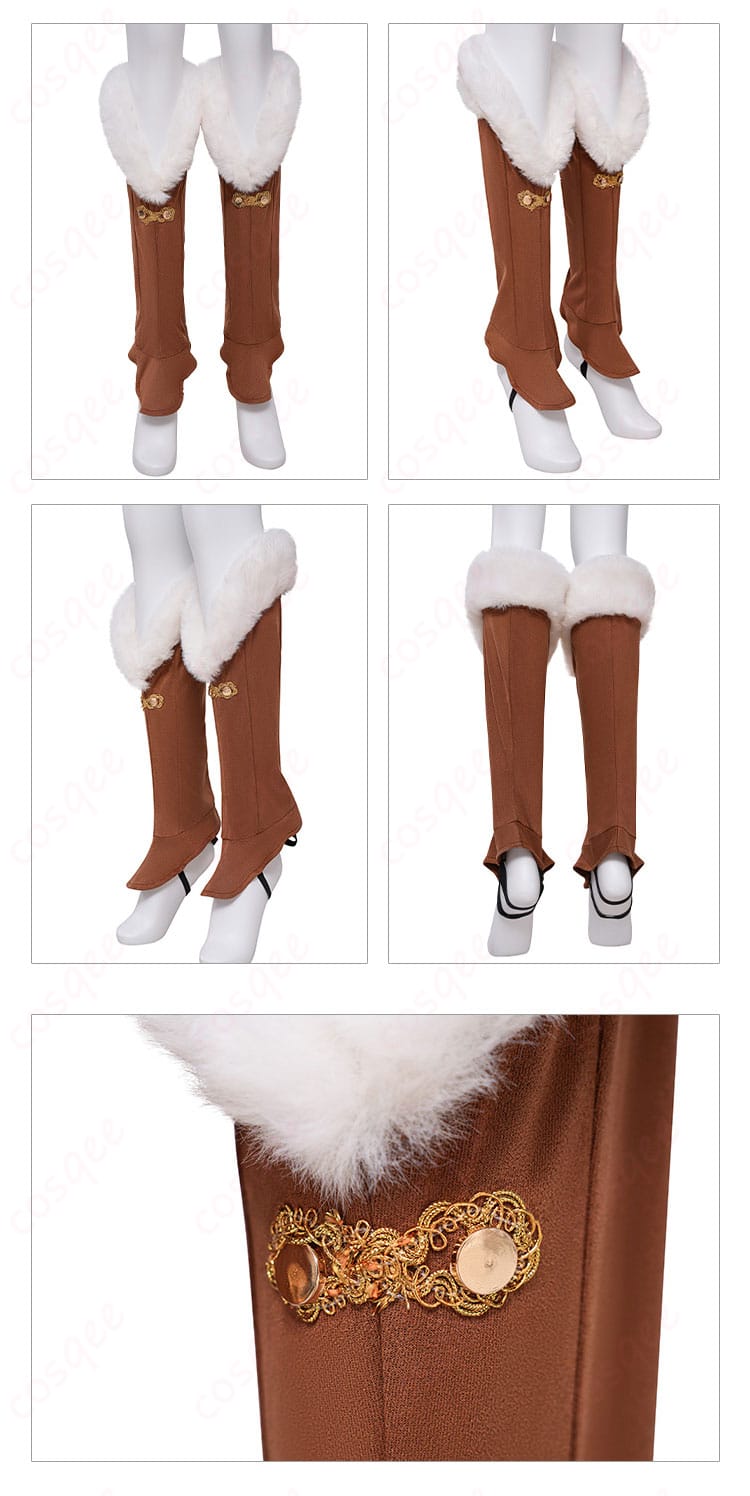 靴の装飾の細部 – ゼルダ姫のコスプレ衣装にぴったりの靴装飾、ディテールにご注目ください。