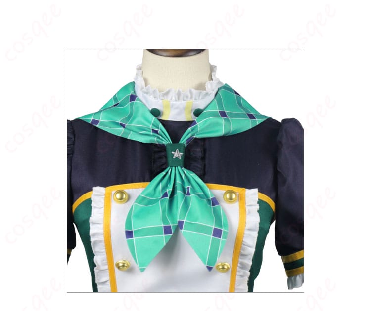 藤堂ユリカ コスプレ衣装 服装の領巾装飾細部。キャラクターの個性を引き立てるディテール。