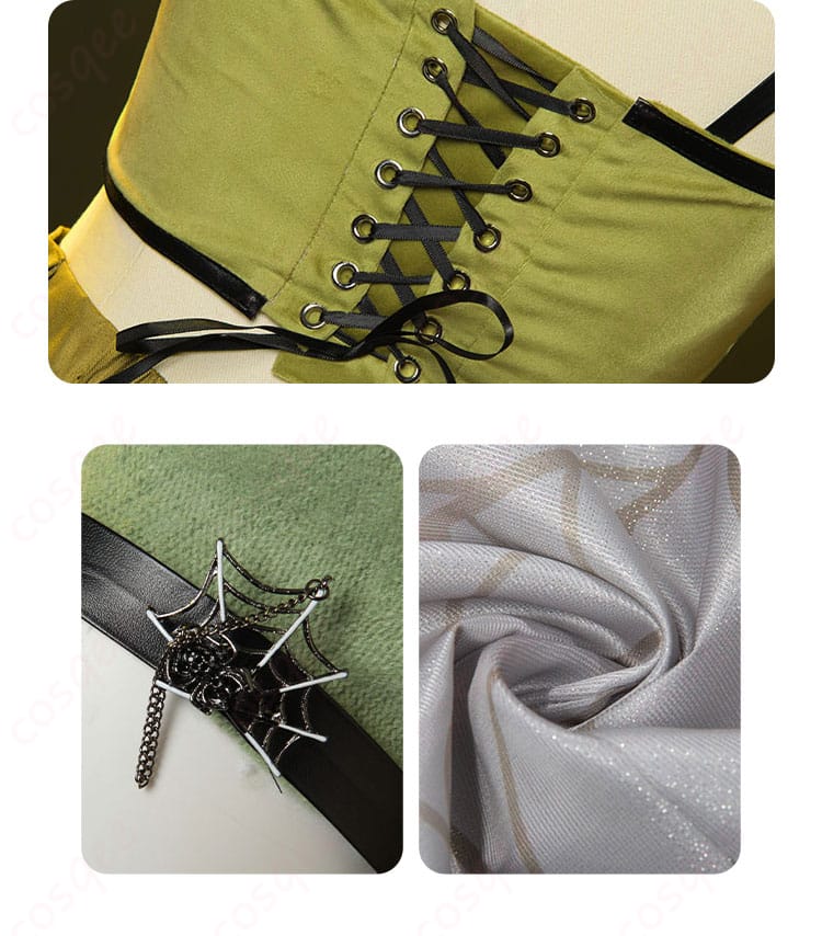 服の背面と帽子の装飾の細部 - コスプレ衣装の背面と帽子ディテール