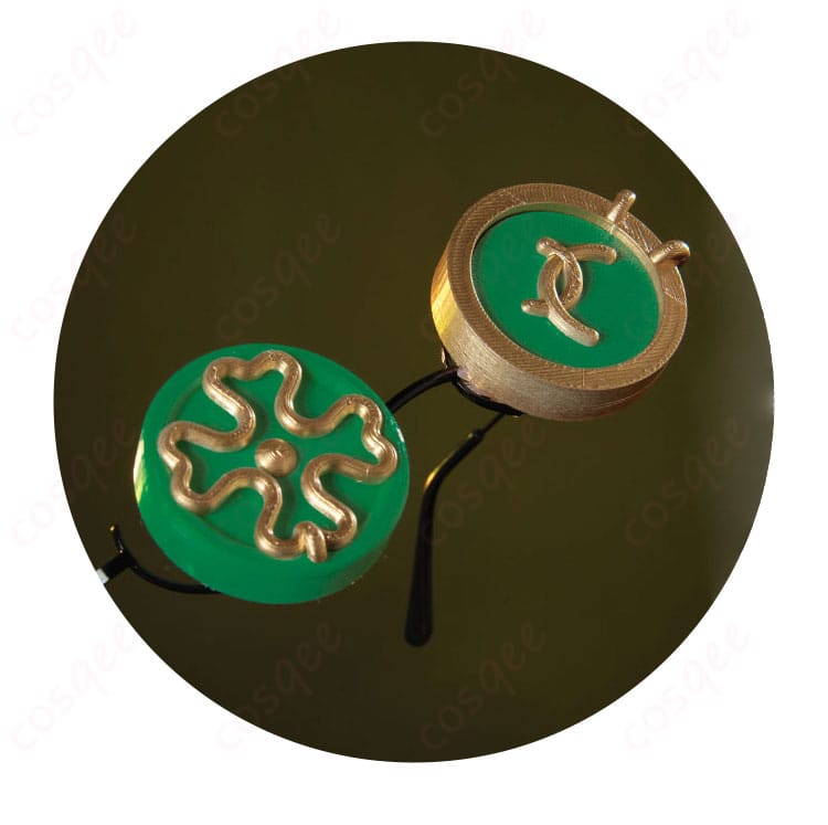 眼鏡装飾の細部 - バーメイドコスプレ衣装の眼鏡ディテール