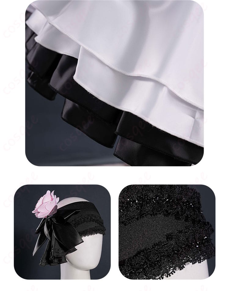 ヘッドドレスとスカートの装飾ディテール - 暁山瑞希 コスプレ衣装のヘッドドレスとスカートの装飾、細かい装飾