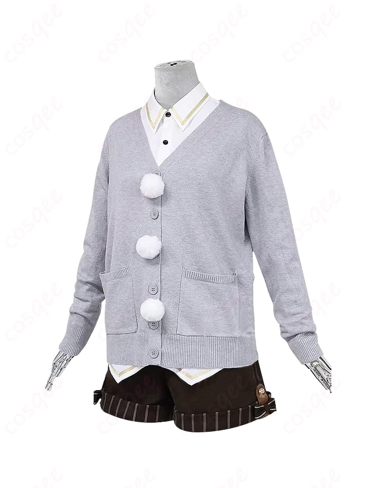 内搭服装正面細部画像 - Warming Cat冬服コスプレ衣装の内側、細かいディテールまで再現されています。