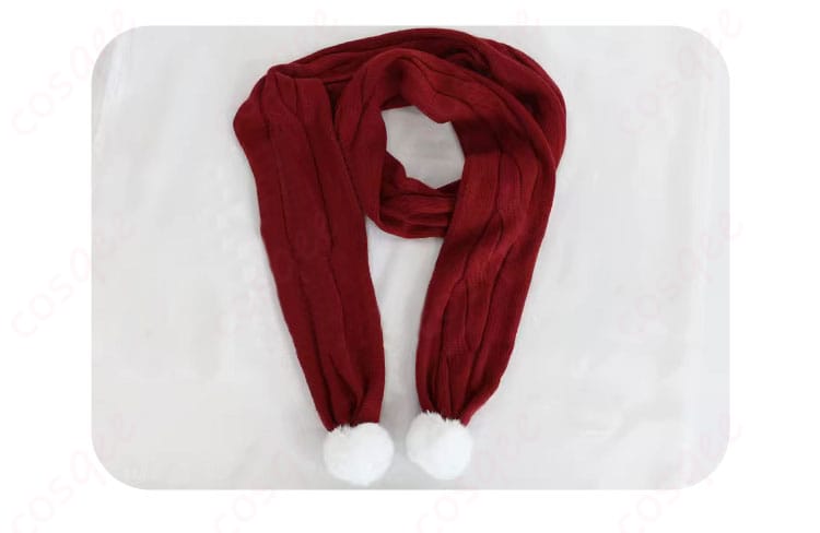 スカーフのディテール画像 - Warming Cat冬服コスプレ衣装に含まれるスカーフの細部。素晴らしい刺繍が特徴です。